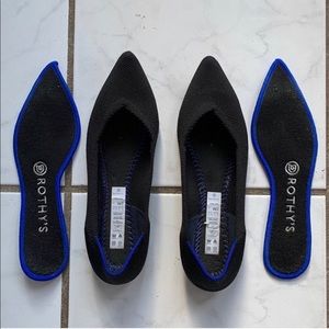 Rothy’s Point Flat. Black. Size 7 (6 1/2 fit)
